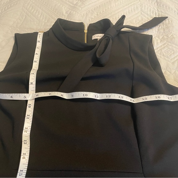Calvin Klein Black Mini Dress with Bow Detail - Picture 7 of 9